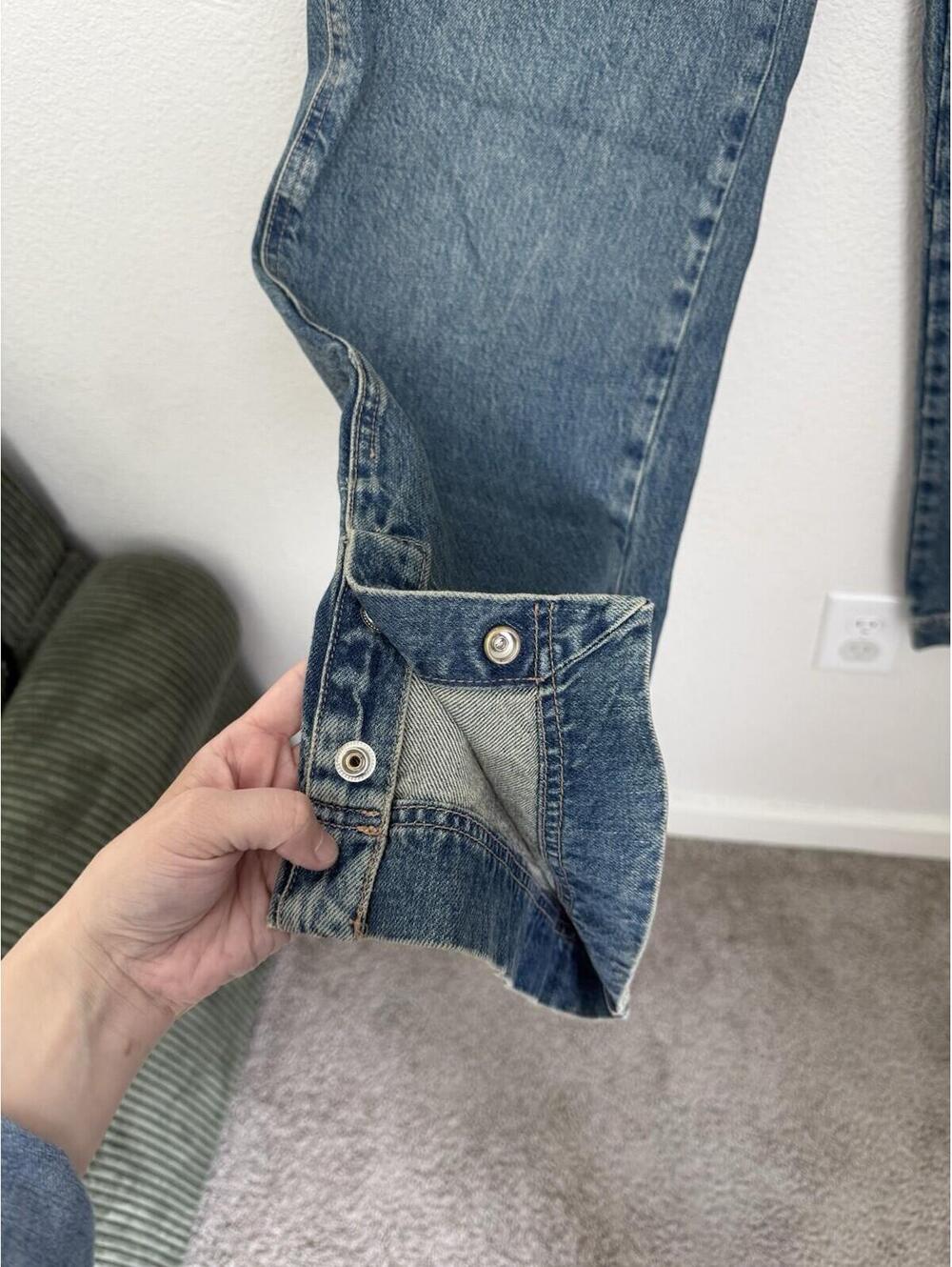 We The Free Free People Women's Benji Wide Leg Jeans Relaxed Fit Sz 26 Slouchy - Picture 5 of 9